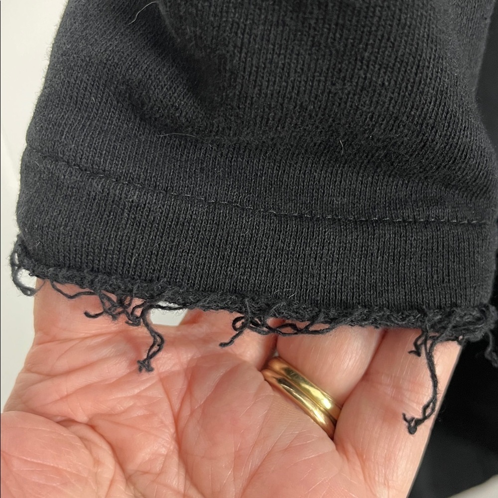 Nuovo Borgo (Italian) Womens Cardigan L Black Snap Button Pockets Raw Seams EUC - Picture 8 of 13